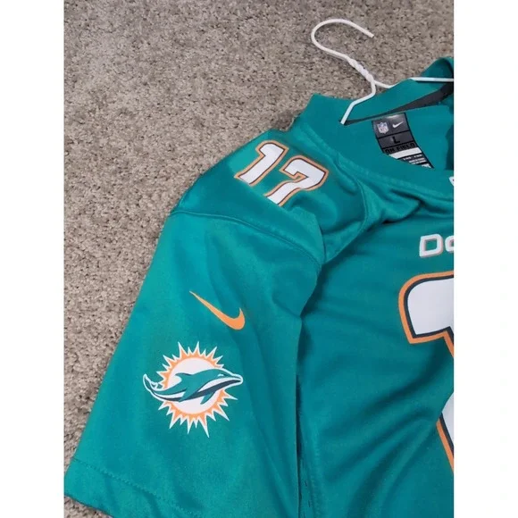 Nike Miami Dolphins Ryan Tannehill 17 Jersey Youth Large Aqua NFL On Field 46652 - Picture 4 of 9